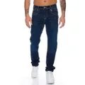 Cipo & Baxx Regular-fit-Jeans Herren Jeans Hose mit stylischem Design und Accessoire Kette Dezente Kontrastnähte und hochwertiger Tragekomfort 38