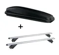 VDP Dachbox Dachbox JUEASY300L+Alu Dachträger RB003, (Für Ihren Skoda Fabia III SW (5Türer) ab 2015 mit offener Reling), für Skoda Fabia III SW 5Türer ab 15