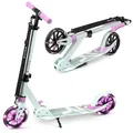 Movino City Light – LED-Cityscooter für Kinder und Jugendliche, Stoßdämpfer, 180 mm Räder, Höhenverstellbarer Lenker, rutschfeste Griffe