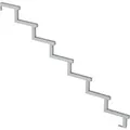 Plus A/S Treppenwange 7-Stufen - Schritttiefe 28 cm D 178 cm H 119 cm Feuerverzinkt