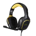Konix UFC Gaming-Headset mit Kabel für PS4, PS5, Switch, Xbox One und Series X|S - 45°-Mikrofon - 1,5 m Kabel - 3,5 mm Klinken - Schwarz und Gold