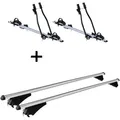 2x Fahrradträger SAGITTAR + Relingträger Tiger XL kompatibel mit für Mitsubishi Outlander PHEV ab 14