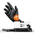 Kemes Einweghandschuhe Nitrilhandschuhe 100 Stück Gummihandschuhe Lebensmittelgeeignet Latexfrei schwarz S