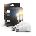 2x White Ambiance A60 E27 Led Smart Bulb, Dimmable, 11w, 1055lm