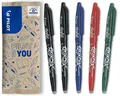PILOT FriXion Ball 0.7 Set – 5 Stück: 2x Schwarz, 1x Blau/Rot/Grün – Radierbare Tintenroller 0,4mm Strichstärke, angenehme Schreibführung beim Schreiben, thermosensitive Tinte, austauschbare Mine