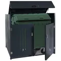 Mendler Müllcontainerverkleidung HWC-M54, Müllcontainerbox Industrie-Abfallcontainer, Container bis 1100L 154x160x136cm, Stahl