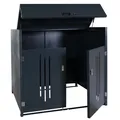 Müllcontainerverkleidung HWC-M54, Müllcontainerbox bis 1100L 154x160x136cm Stahl
