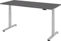 bümö Schreibtisch elektrisch XDSM - Gestell: Silber, Nachbildung: Graphit, Größe:  180 x 80 cm