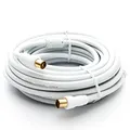 Premium X 25m Antennenkabel TV Anschlusskabel HDTV Full HD, 4K Koaxial-Kabel - Vollmetall-Stecker auf IEC-Buchse für digitales Fernsehen und Radio - DVB-T/T2, DVB-C, DVB-S/S2 - Weiß