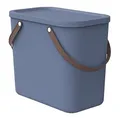 Rotho Albula Aufbewahrungsbox mit Deckel 25l | Praktische Box mit Henkel | sicher verschließbar | stapelbar & platzsparend | pflegeleicht | blau