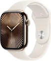 Apple Watch Series 10 42mm Cellular Titan Gold mit Sportarmband Polarstern - S/M