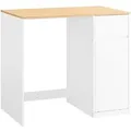 SoBuy Waschmaschinenschrank mit Wäschekorb Badezimmerschrank Weiß-Natur 100x90x60cm BZR217-WN