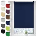 Verdunkelungsrollo Klemmfix ohne Bohren 30cm x 100cm Dunkelblau Verdunklungsrollo Fensterrollo Rollo Seitenzugrollo Klemmrollo für Fenster & Tür