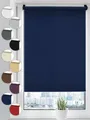 Verdunklungsrollo Seitenzugrollo, Sonello, verdunkelnd, einfach Montage ohne Bohren, freihängend, Klemmfix, 30cm x 100cm Dunkelblau Verdunkelungsrollo, Rollos, Sonnenschutz