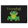 Hereingehüpft Fußmatte XL in 40x60 cm mit süßem Frosch als hübsche Einladung ins eigene Zuhause oder vor dem Kinderzimmer um alle willkommen zu heißen