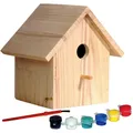 DOBAR Nistkasten, BxHxT: 17,5 x 20,5 x 15,5 cm, Holz, Spitzdach, zum Bemalen - beige
