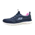Skechers Damen Summits New Nature Turnschuhe, Navy Knit/Pink & Periwinkle Trim, 43 EU