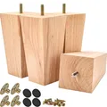 15cm Holz Möbelfüße, 4 Stück Unfinished Massivholz Pyramide Tischbeine Möbelb...