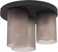 EGLO Deckenleuchte Colomera Deckenlampe, Wohnzimmerlampe, Metall und Glas, E27, Lampe, ohne Leuchtmittel, Wand-/Deckenleuchte - H24 x Ø35 cm - schwarz - 3X40W exkl.