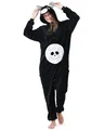 Katara Schwarzes Glücksbärchi Kostüm, Onesie, Overall, Jumpsuit für Erwachsene, Damen, Herren, Pechbärchi Fasching, L