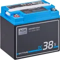 ECTIVE Deep Cycle AGM Versorgungsbatterie 12V 38Ah m Display Batterie Wohnmobil