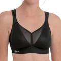 Anita Active Damen Sport-BH - Air Control, Cup-Größe D, Bustier, extra leicht, atmungsaktiv Schwarz 75D