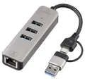 Renkforce USB-Verteiler Renkforce RF-6856046 USB-Hub 3 Port USB-A, RJ45 USB 3.2 Gen1 5 GBit/s