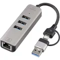 Renkforce RF-6856046 USB-Hub 3 Port USB-A, RJ45 USB 3.2 Gen1 5 GBit/s mit ein...
