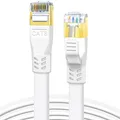 Ethernet Kabel, Cat 8, 5m, High-Speed, 40 Gbps, 2000 MHz, Flach, PVC, RJ45
