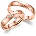 Partnerring MARRYA "Titan Ringe Trauringe Eheringe Partnerringe" Gr. 48, rosa (damen ring, rosé), Fingerringe, Damen, 48, Titan