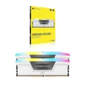 CORSAIR Vengeance RGB DDR5 RAM 32GB (2x16GB) Bis zu 6000MHz CL40 Intel XMP 3.0 Desktop-Arbeitsspeicher – Weiß (CMH32GX5M2B6000C40W)