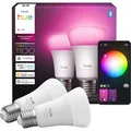 Philips Hue Leuchtmittel E27 1100,m 8,1 W 2er Set