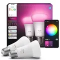 2er Set Philips Hue White & Color Ambiance mit 2 x E27 RGBW LED Lampen - mehrfarbig und dimmbar - 8,1 Watt