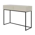 Selsey Schminktisch VELDIO, 2 Schubladen mit geriffelten Fronten, Metallgestell, 110 cm breit, Greige