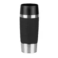 EMSA Travel Mug Waves Isolierbecher mit Quick-Press Verschluss N2010500 , Fassungsvermögen: 360 ml, Farbe: Schwarz