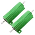 sourcing map 2 x Chassis Mounted 50W 50 Ohm 5% Alu Gehäuse Lastwiderstand Drahtwiderstand