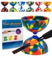 Jester Diabolo Jonglierset – Fester Achse ProfiDiabolo mit SuperglassHandstäb...