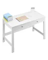 VEVOR Kleiner Schreibtisch mit Schublade für Schlafzimmer, einfacher Arbeitstisch aus Holz zum Zeichnen, Lesen, rechteckiger Arbeitstisch aus MDF mit Ablage für Büro Arbeitszimmer weiß