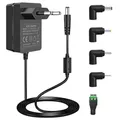 DC 9V Netzteil Power Adapter, AC110-240V Schaltnetzteil, für 9Vdc 1.5A 1500mA 1.0A 1000mA 0.5A 500mA Arduino UNO R3, Schwinn Bike, 9 Volt Crosley Plattenspieler Transformator.