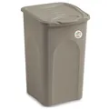 Wäschekorb mit Deckel 50 Liter TAUPE - 37x37x56cm - Wäschesammler ohne Löcher Wäschetonne Wäscheeimer Schmutzwäsche sammeln Aufbewahren Behälter für Wäsche Korb mit Klappdeckel Wanne Kunststofftonne