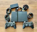 Sony Playstation 2 Slim Konsole Schwarz 2x Controller -PS2 - SCPH-77004