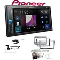 Pioneer DMH-A3300DAB 2-DIN Multimedia Autoradio Bluetooth DAB+ USB mit Einbauset für Opel Astra H charcoal metallic