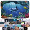 Sanilo Badematte mit Motiv, viele schöne Badteppiche zur Auswahl, rutschhemmend beschichtet, waschbar, schnelltrocknend, Polyester, rechteckig, sehr weich, hochwertig & modern, 50 x 80 cm oder 70 x 110 cm blau rechteckig | 70 cm x 110 cm