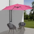 Wandschirm Casoria, Ampelschirm Balkonschirm Sonnenschirm, 3m neigbar, Polyester Alu/Stahl 9kg - pink-rosarot