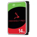 Seagate IronWolf Pro, NAS interne Festplatte 14TB HDD, 3.5 Zoll, 7200 U/Min, CMR, 256 MB Cache, SATA 6GB/s, silber, inkl. 3 Jahre Rescue Service, ST14000NE0008