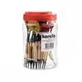 Softdarts Karella 24 Stück Soft Dart 18g 2BA Gewinde Aluschaft 4 Motiven Dose
