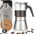 Milu Espressokocher Glas Deluxe für 4 Tassen, induktionsgeeignet