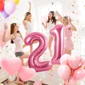 Geburtstag zahlen luftballon 21 jahre | Folienballon Rosa Folienballon in 40"...