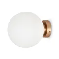 Wandleuchte Wandlampe rund D: 20 cm in Gold Weiß Glas Metall E14 Badezimmer