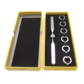 Yolando Uhrenöffner Professionelle Gehäuseöffner Uhröffner Tool Kit Uhr Zurück Fallöffner Remover Werkzeug für Rolex und Tudor, zum Batteriewechsel, mit 1 Schraubenschlüssel und 6 Gerillt Futter